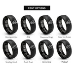 font options for inside engraving on black deer track rings
