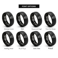 font options for inside engraving on black deer track rings