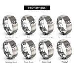 font options for inside engraving on grey deer track rings
