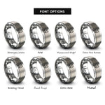 font options for inside engraving on gray deer tracks pair rings