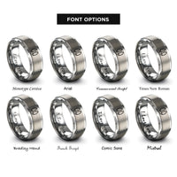 font options for inside engraving on gray deer tracks pair rings