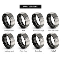 font options for inside engraving on black & silver delay pedal knobs rings