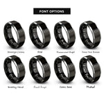 font options for inside engraving on black & gray delay pedal knobs rings