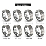 font options for inside engraving on gray delay pedal knobs rings