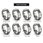 font options for inside engraving on silver delicate arch arches rings