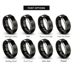 font options for inside engraving on black & grey delicate arch circle rings