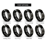 font options for inside engraving on black & grey delimber rings
