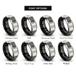 font options for inside engraving on black & gray delimber rings