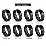 font options for inside engraving on black delimber rings