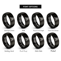 font options for inside engraving on black delimber rings
