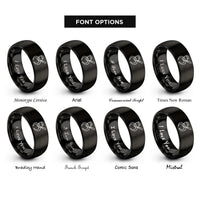 font options for inside engraving on black delimber rings