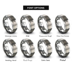 font options for inside engraving on grey delimber rings