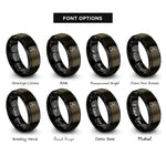font options for inside engraving on gunmetal & black delimber rings