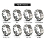 font options for inside engraving on gray delivery courier running rings