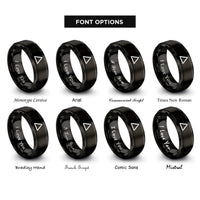 font options for inside engraving on black delta rings