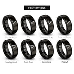 font options for inside engraving on black delta rings