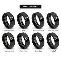 font options for inside engraving on black delta rings