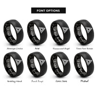 font options for inside engraving on black delta rings