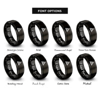 font options for inside engraving on black delta rings