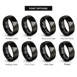 font options for inside engraving on black delta rings