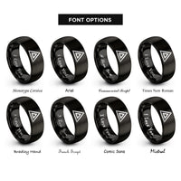 font options for inside engraving on black delta rings