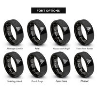 font options for inside engraving on black delta rings
