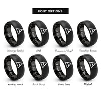 font options for inside engraving on black delta change rings