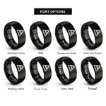 font options for inside engraving on black delta change rings