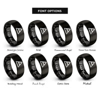 font options for inside engraving on black delta change rings