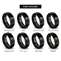 font options for inside engraving on black delta change rings
