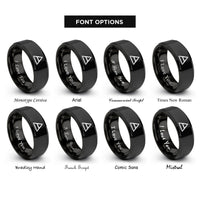 font options for inside engraving on black delta change rings