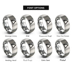 font options for inside engraving on grey delta rings