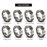 font options for inside engraving on grey delta rings