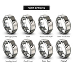 font options for inside engraving on silver delta rings