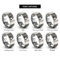 font options for inside engraving on silver delta rings
