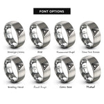 font options for inside engraving on silver delta rings
