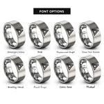 font options for inside engraving on silver delta rings