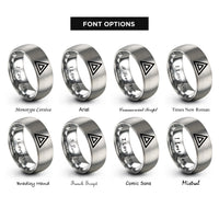 font options for inside engraving on gray delta rings