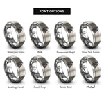 font options for inside engraving on grey delta rings