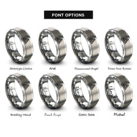 font options for inside engraving on grey delta rings