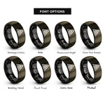font options for inside engraving on gunmetal & black delta rings
