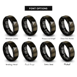 font options for inside engraving on gunmetal & black delta rings