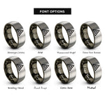 font options for inside engraving on gunmetal & grey delta rings