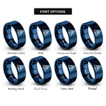 font options for inside engraving on blue delta heat rings