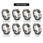font options for inside engraving on gray delta heat rings