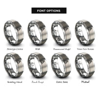 font options for inside engraving on gray delta heat rings