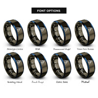 font options for inside engraving on gunmetal & blue delta heat rings