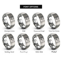 font options for inside engraving on grey delta robot rings