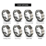 font options for inside engraving on grey delta robot rings