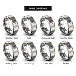 font options for inside engraving on grey delta robot rings